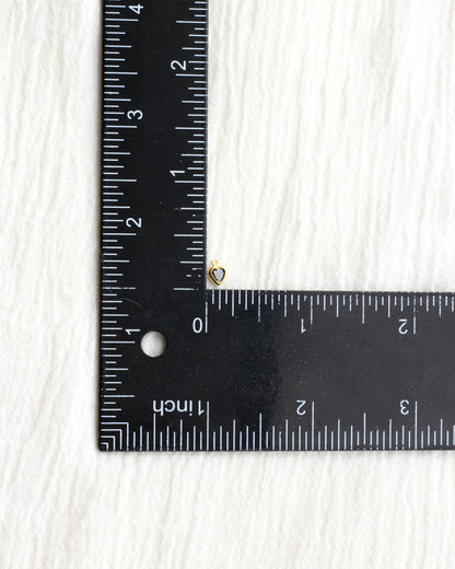 4mm Black Onyx Heart Bezel Charm, CH273