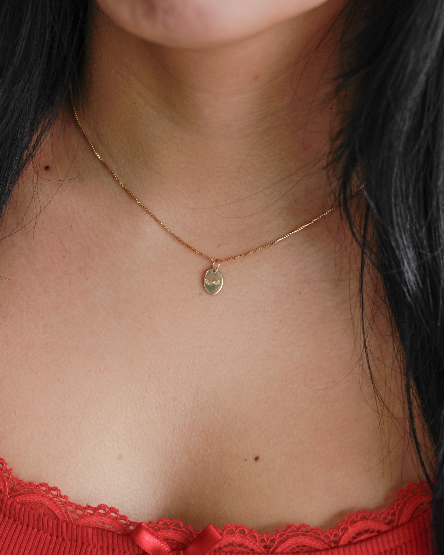 Angel Wings Oval Charm, CH210