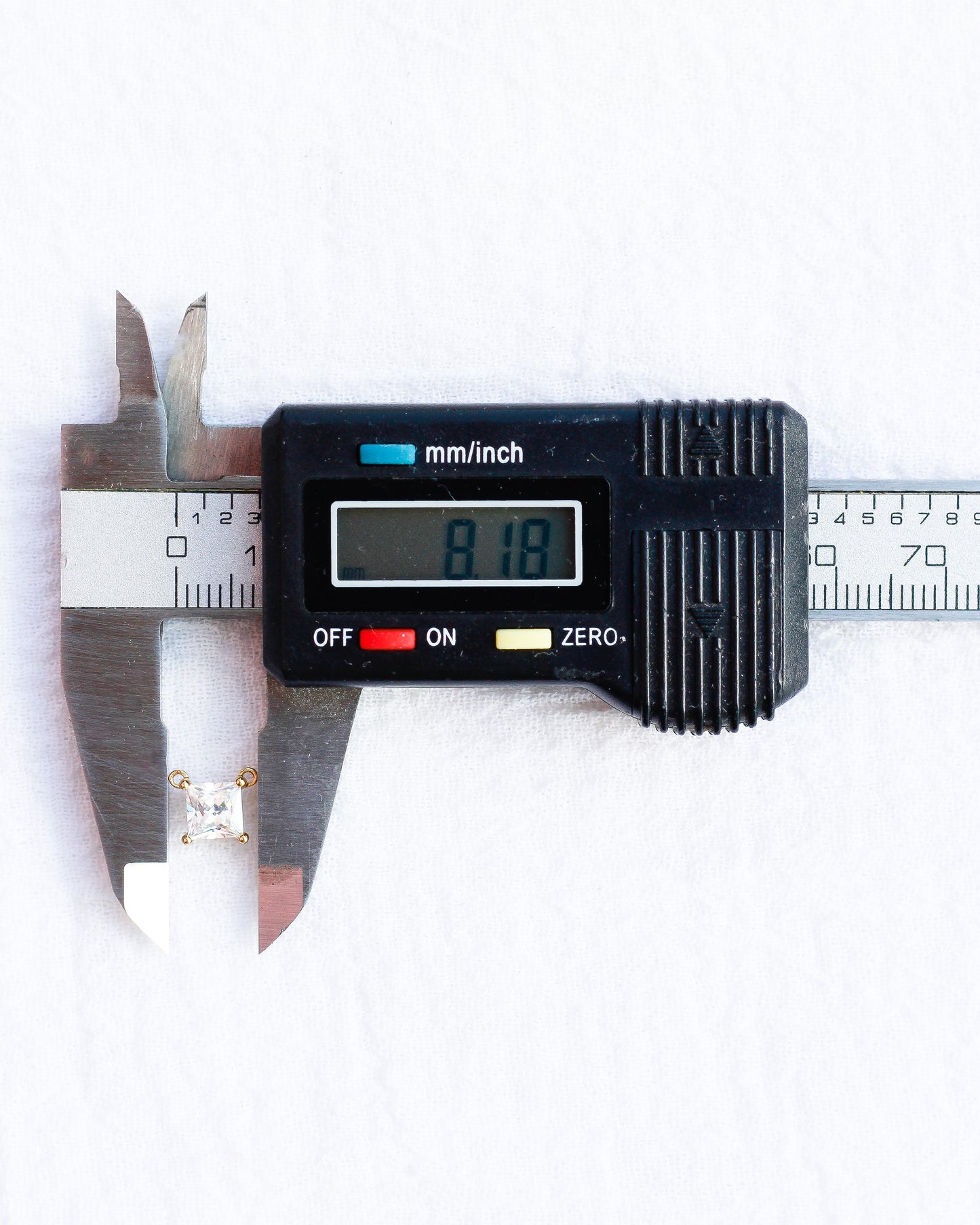 CZ Square Princess Cut Solitaire Connector, CN220