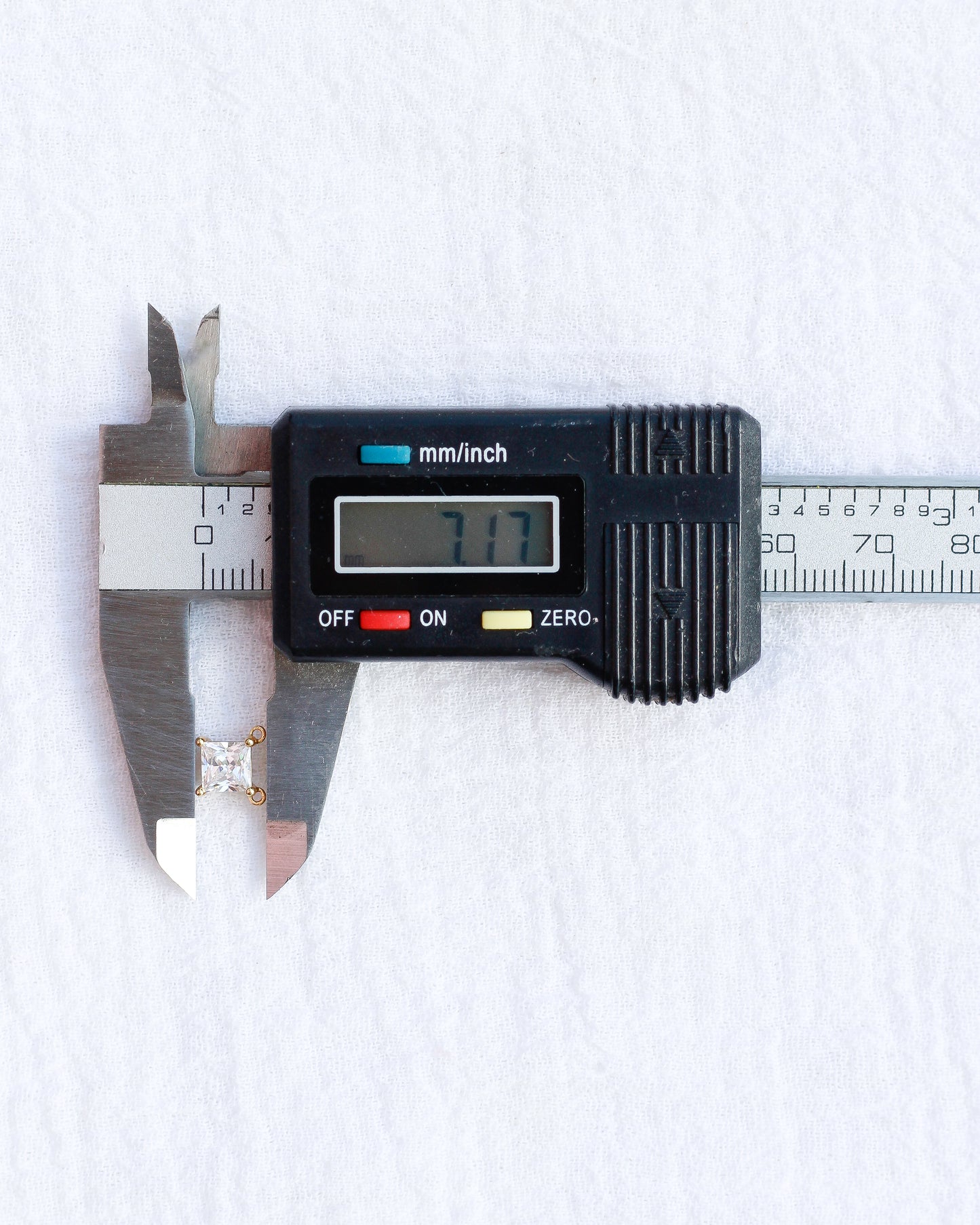 CZ Square Princess Cut Solitaire Connector, CN220