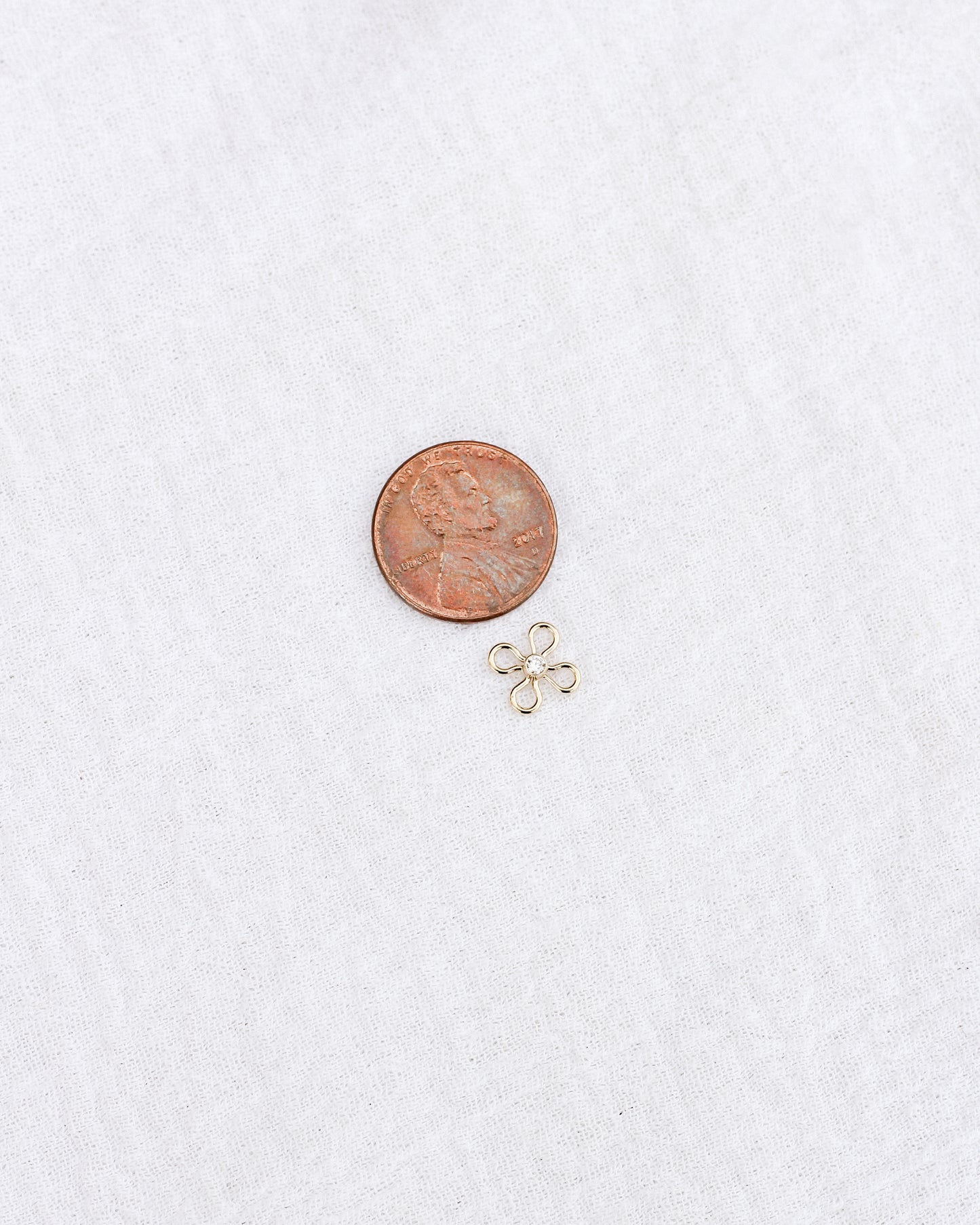 Flower with White CZ Connector, CN276