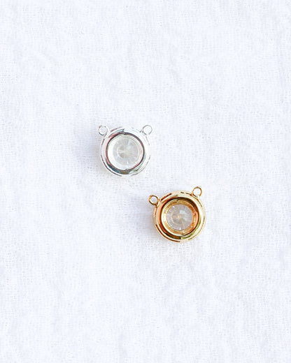 White CZ Round Halo Connector, CN219