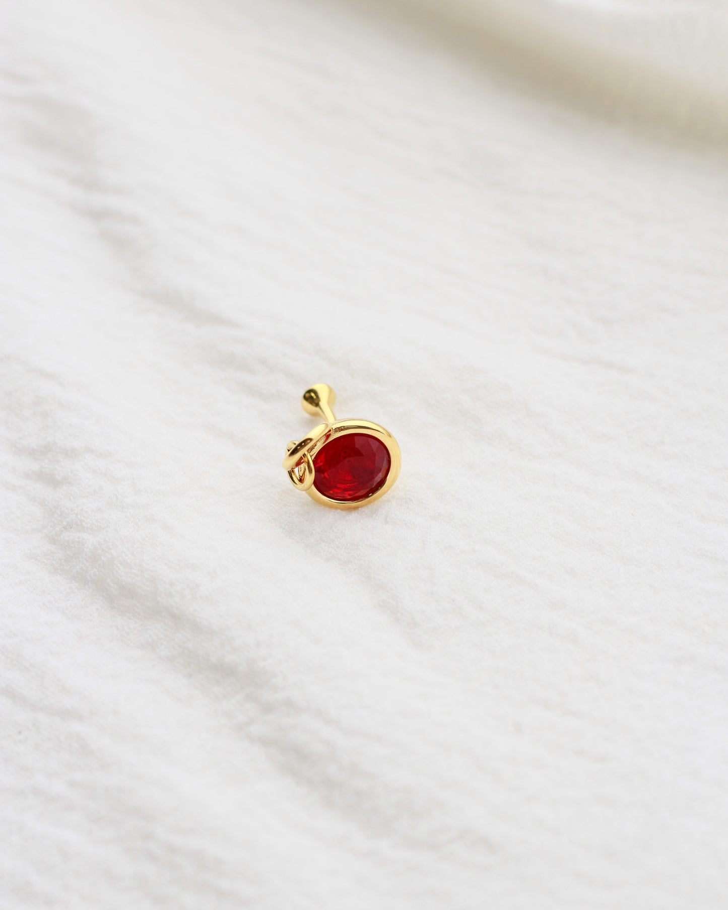 17mm Wine Glass PVD Charm with Red Rhinestone, CH417