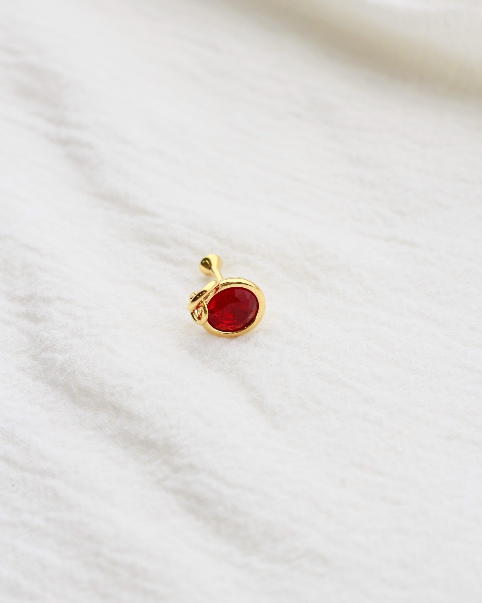 17mm Wine Glass PVD Charm with Red Rhinestone, CH417