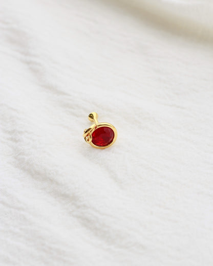 17mm Wine Glass PVD Charm with Red Rhinestone, CH417