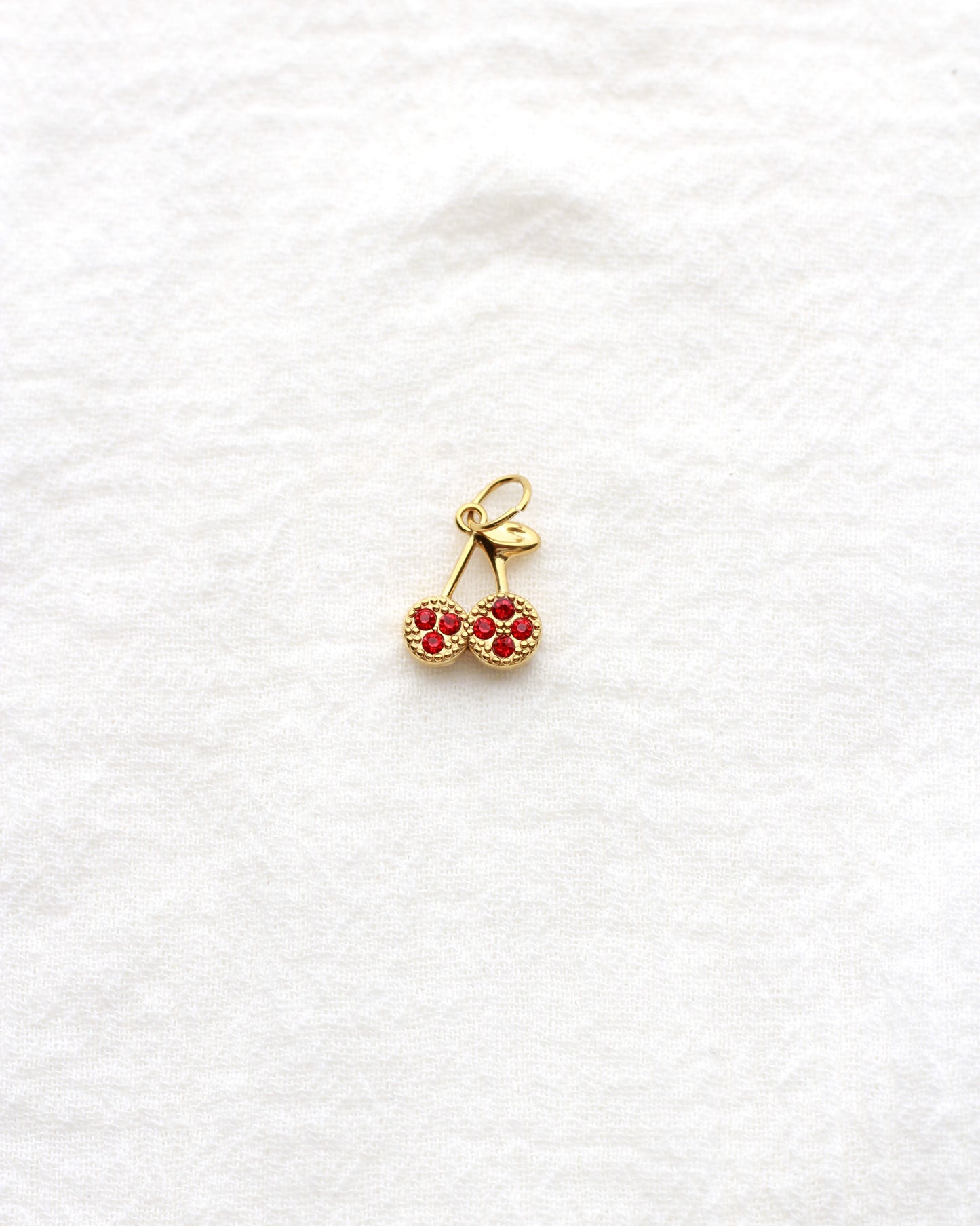 12mm Cherry PVD Charm with Red Rhinestones, CH415