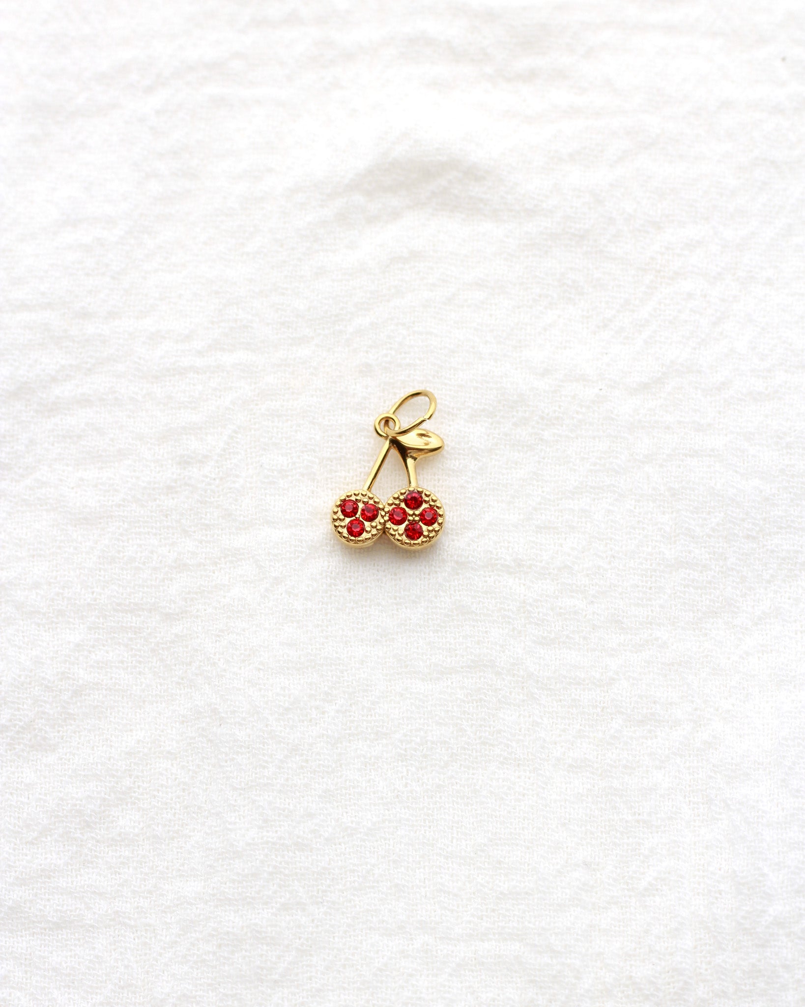 12mm Cherry PVD Charm with Red Rhinestones, CH415