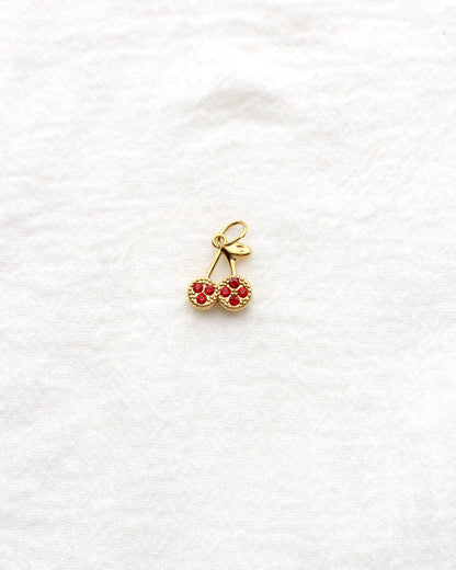 12mm Cherry PVD Charm with Red Rhinestones, CH415