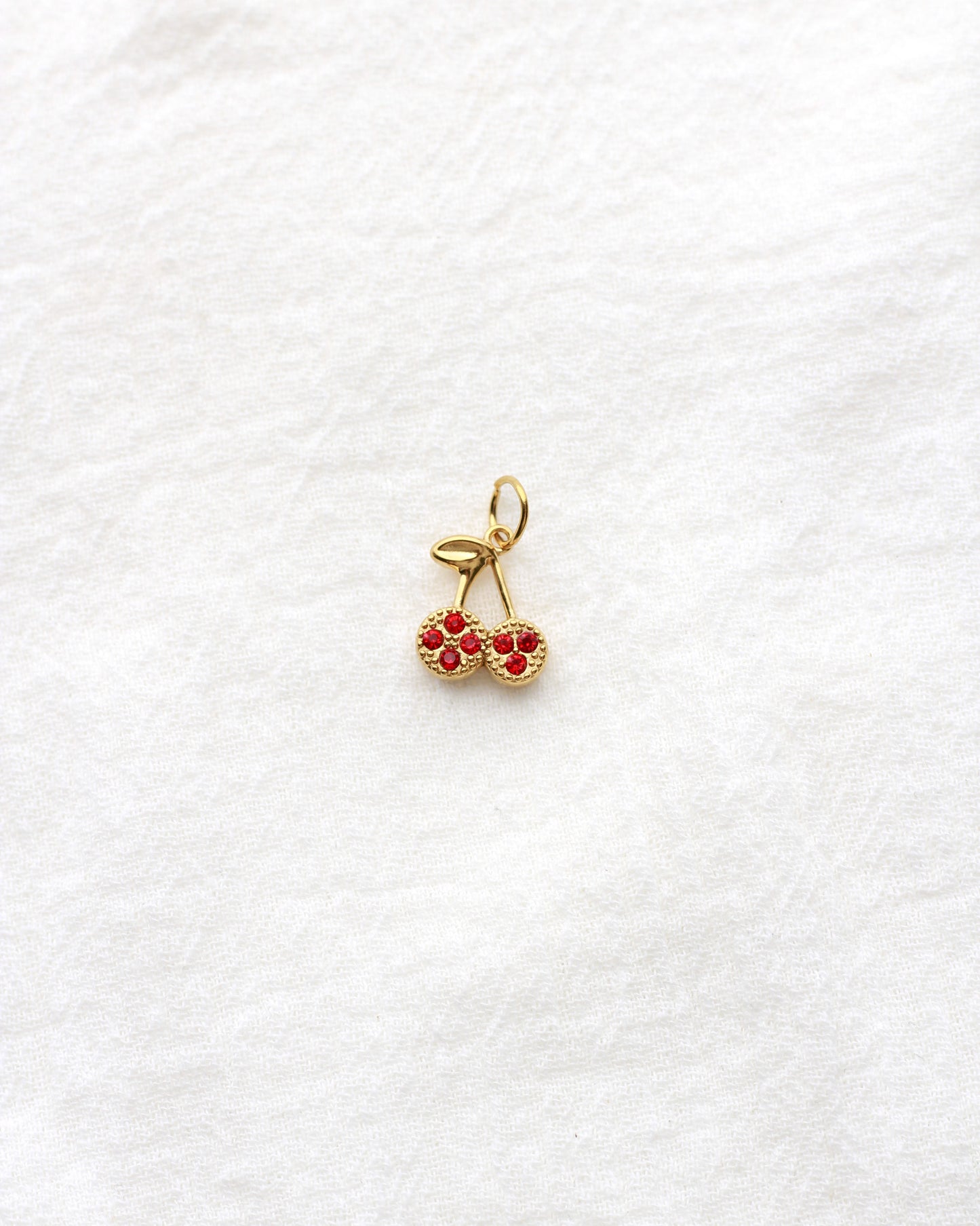 12mm Cherry PVD Charm with Red Rhinestones, CH415