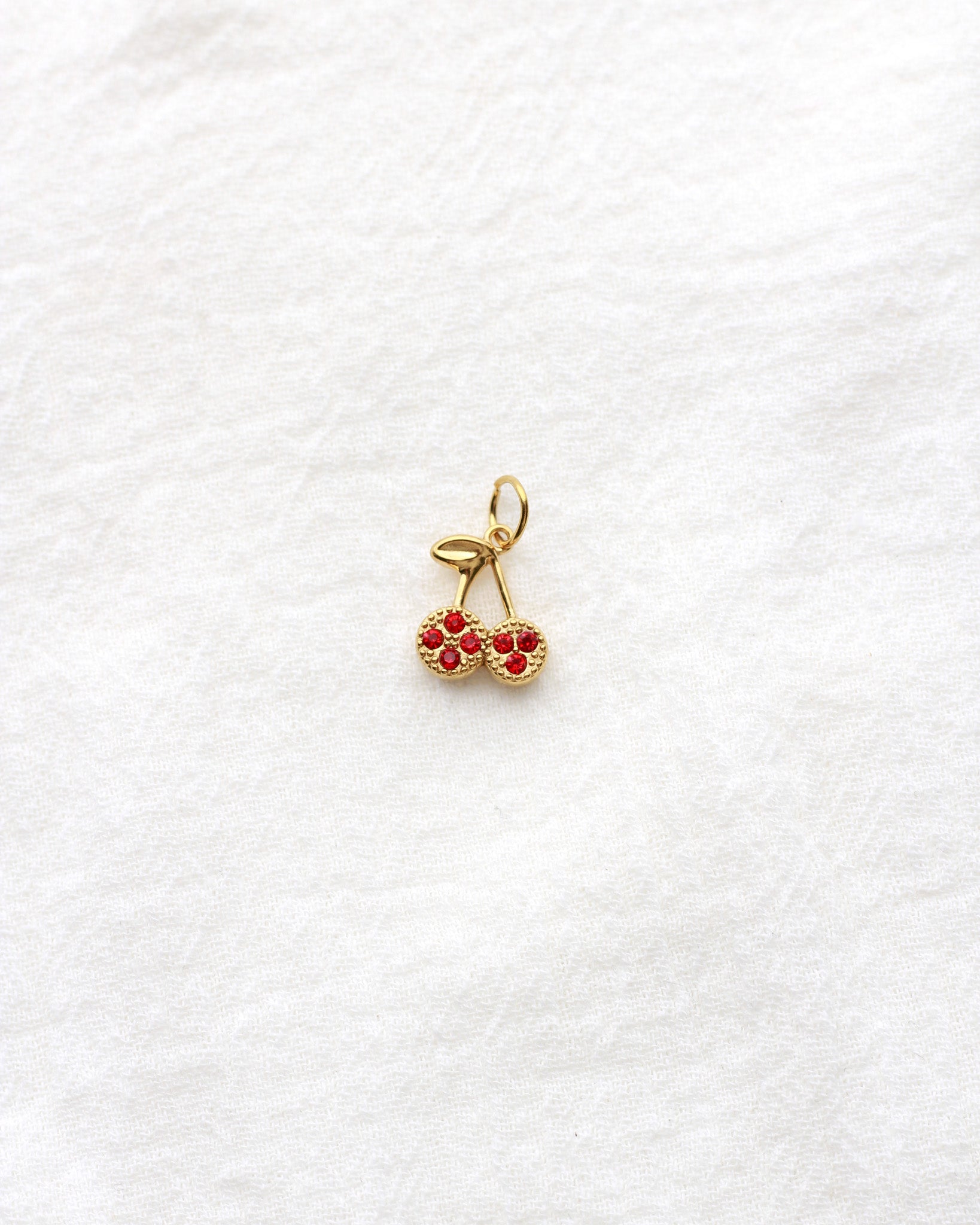 12mm Cherry PVD Charm with Red Rhinestones, CH415