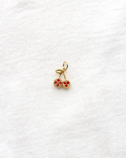 12mm Cherry PVD Charm with Red Rhinestones, CH415