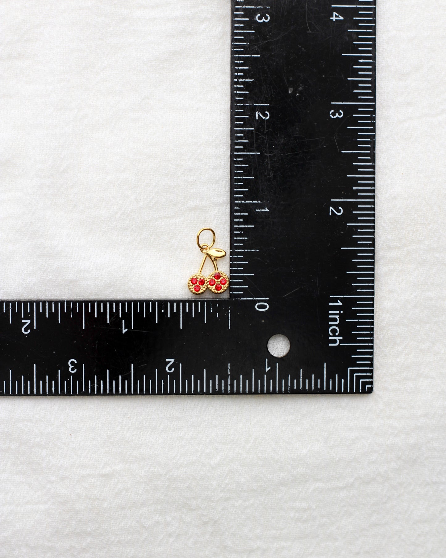 12mm Cherry PVD Charm with Red Rhinestones, CH415