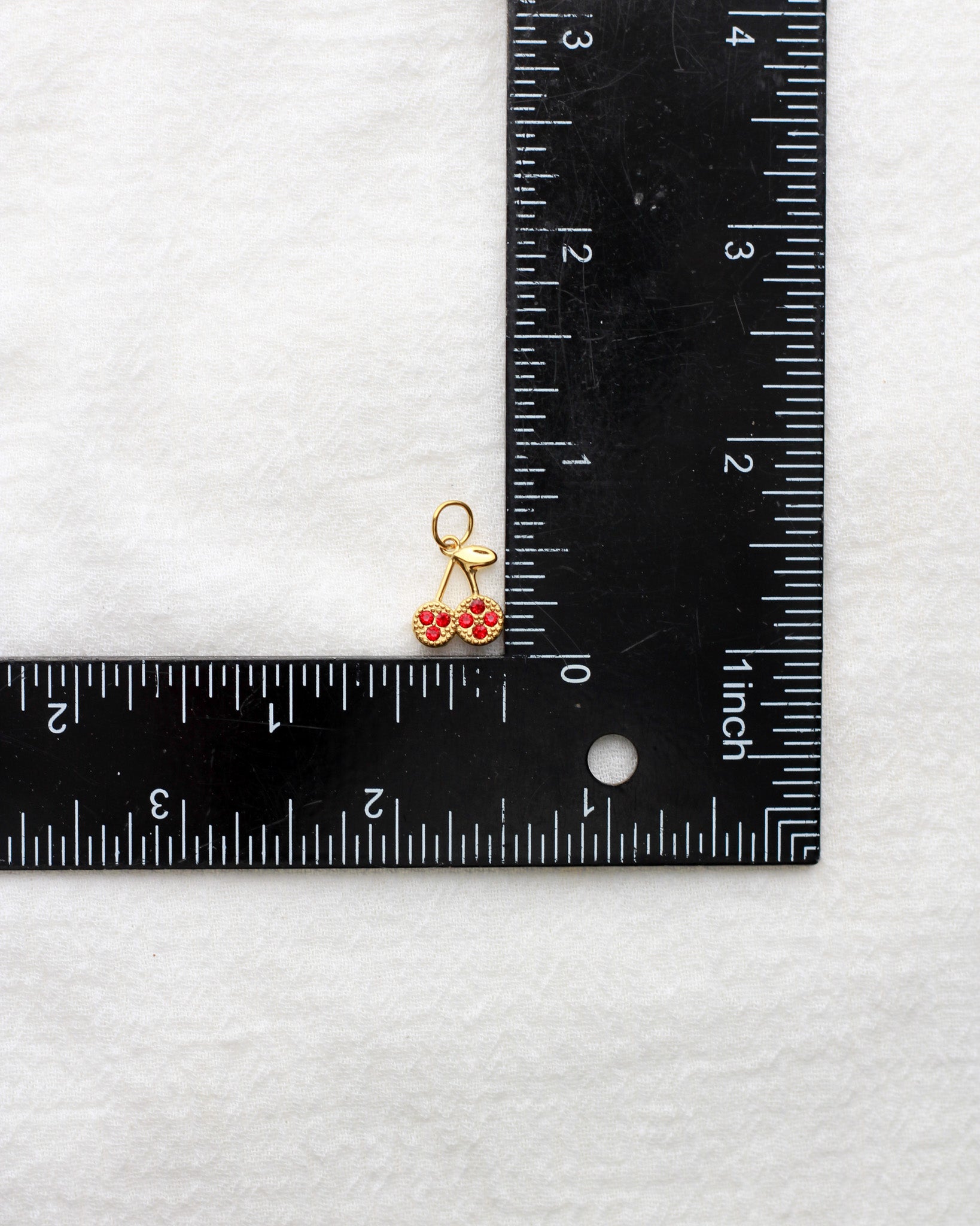 12mm Cherry PVD Charm with Red Rhinestones, CH415