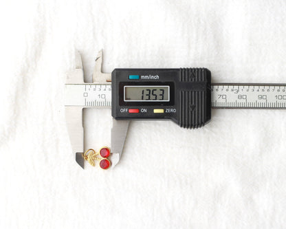 13mm Red Cherry PVD Charm with Rhinestones, CH414