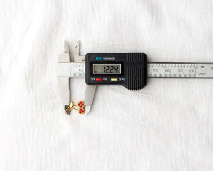 12mm Cherry PVD Charm with Red Rhinestones, CH415