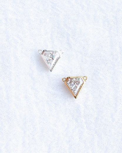 White CZ Bezel Diamond Connector, CN218