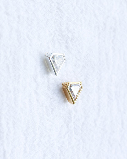 White CZ Bezel Diamond Connector, CN218
