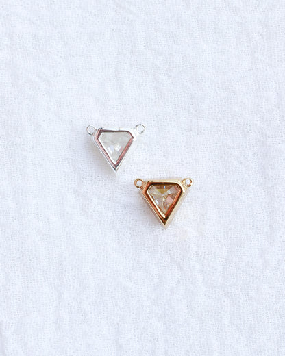 White CZ Bezel Diamond Connector, CN218