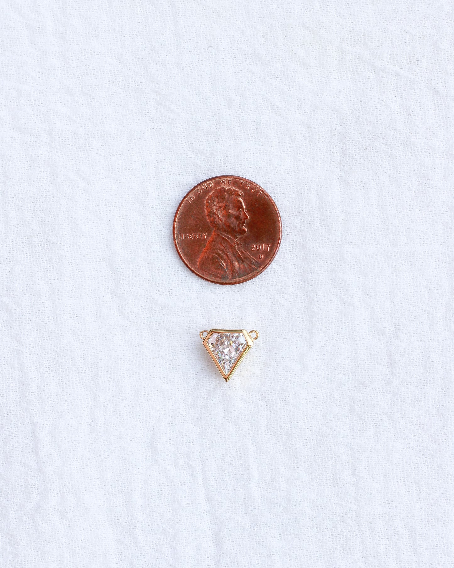 White CZ Bezel Diamond Connector, CN218
