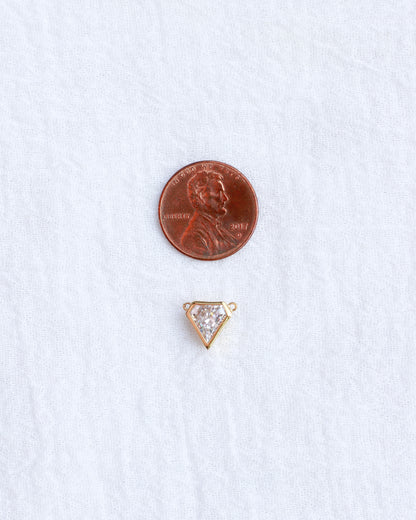 White CZ Bezel Diamond Connector, CN218