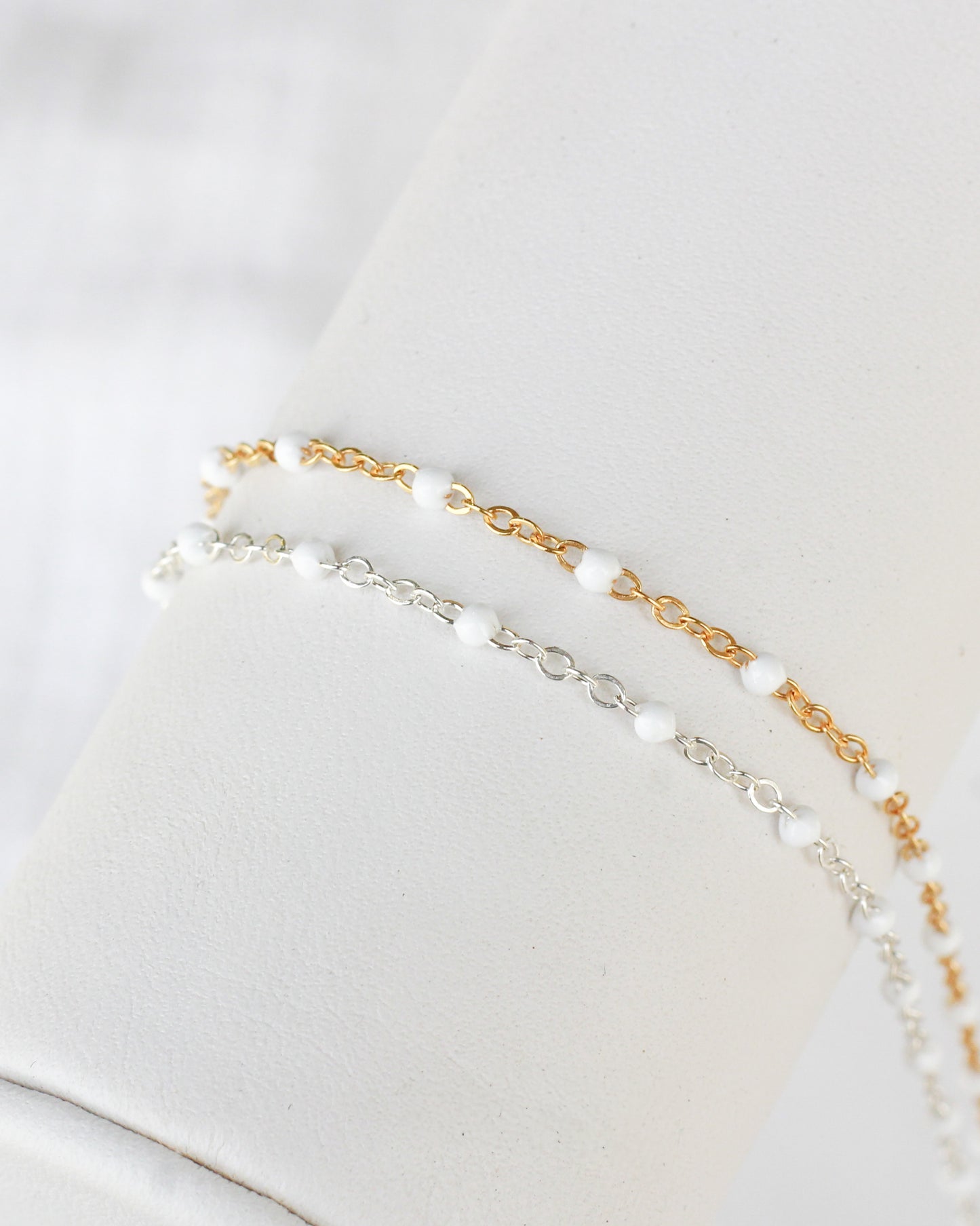 1.7mm Flat Cable Chain with White Dots, G72, S72