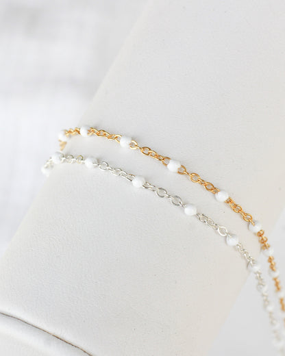 1.7mm Flat Cable Chain with White Dots, G72, S72