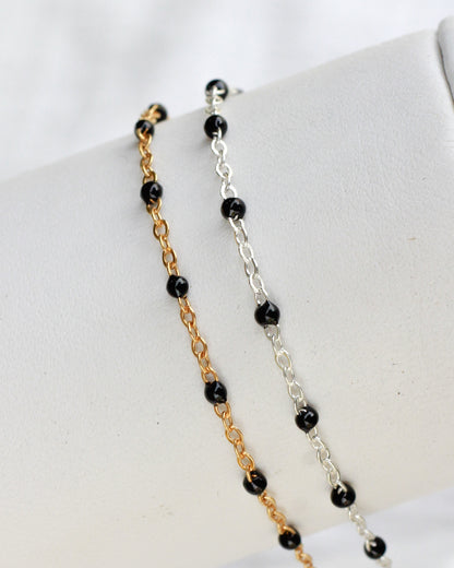 1.7mm Flat Cable Chain with Black Dots, G75, S75