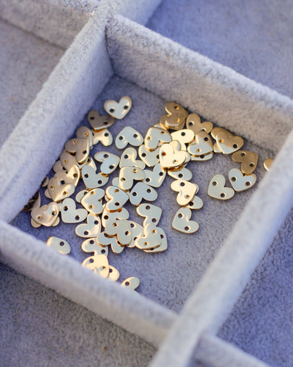Blank Heart Connector w/ Two Holes 6x7mm, B89