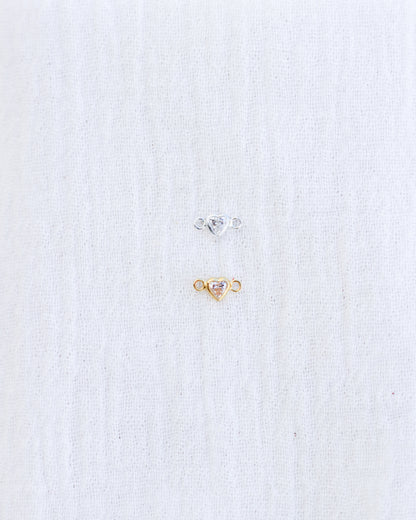 3mm Horizontal Heart Bezel Connector, CN336