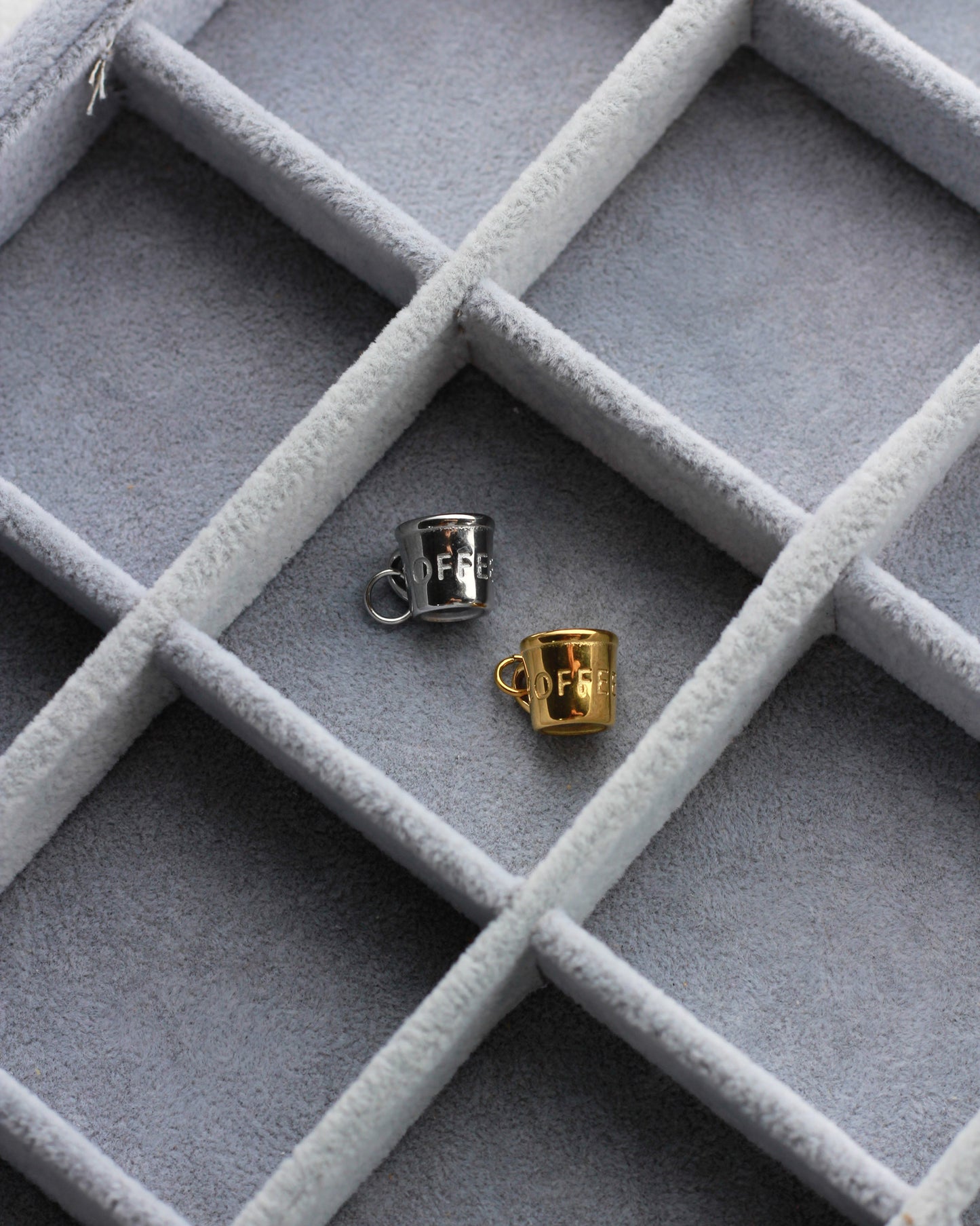 15mm Coffee Mug PVD / Stainless Steel Charm, CH419