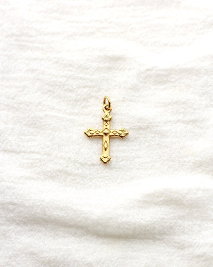 25mm Flared Edge Cross PVD Charm, CH424