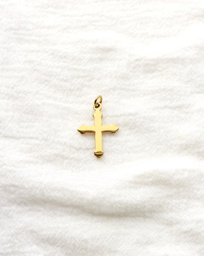 25mm Flared Edge Cross PVD Charm, CH424