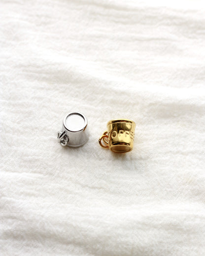 15mm Coffee Mug PVD / Stainless Steel Charm, CH419