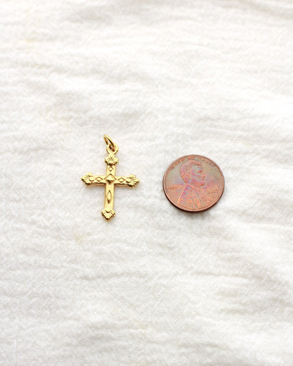 25mm Flared Edge Cross PVD Charm, CH424