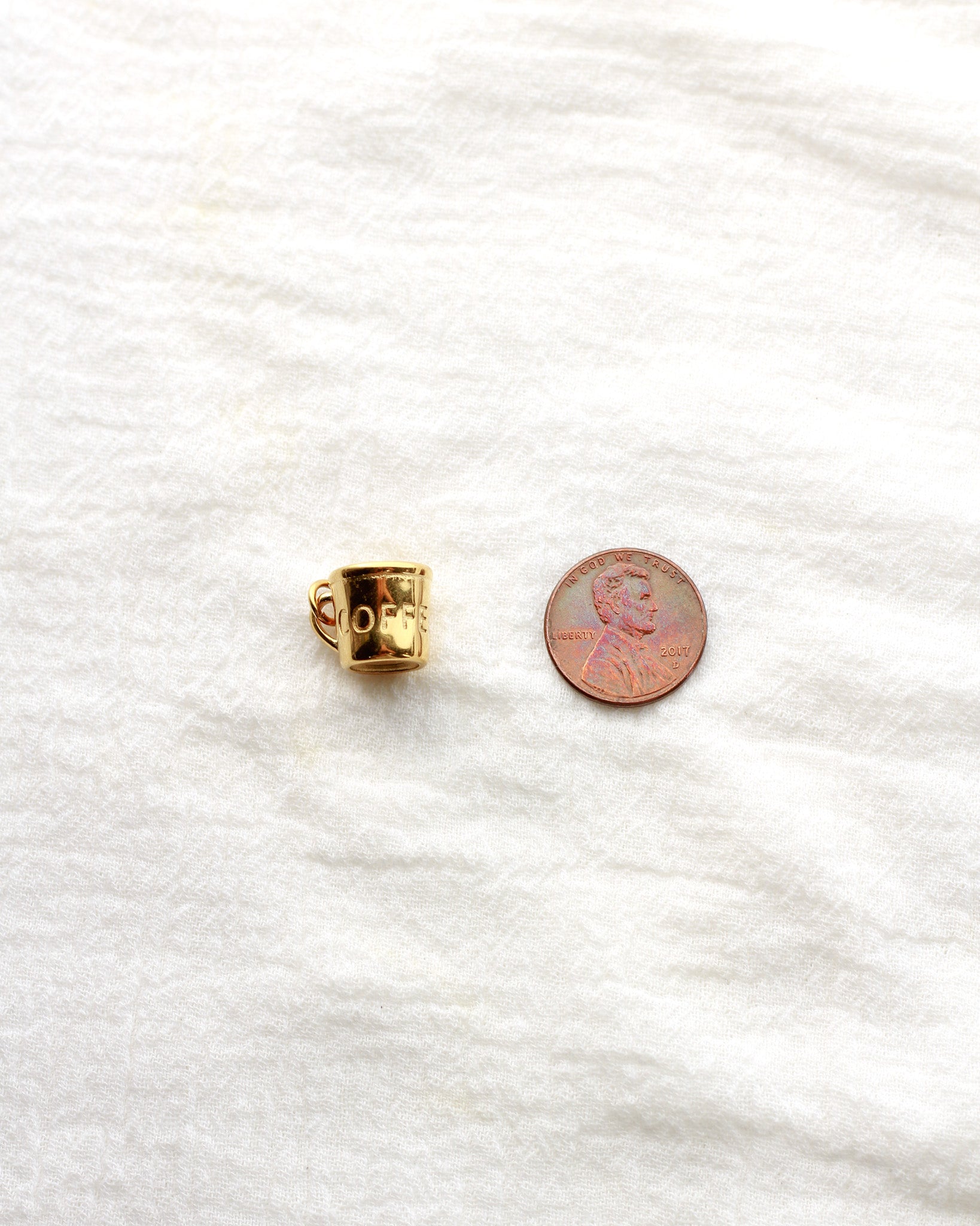 15mm Coffee Mug PVD / Stainless Steel Charm, CH419