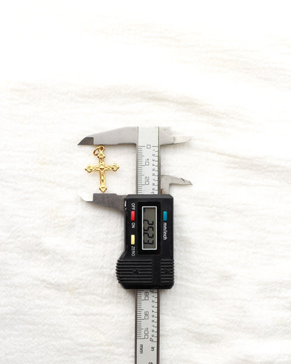 25mm Flared Edge Cross PVD Charm, CH424