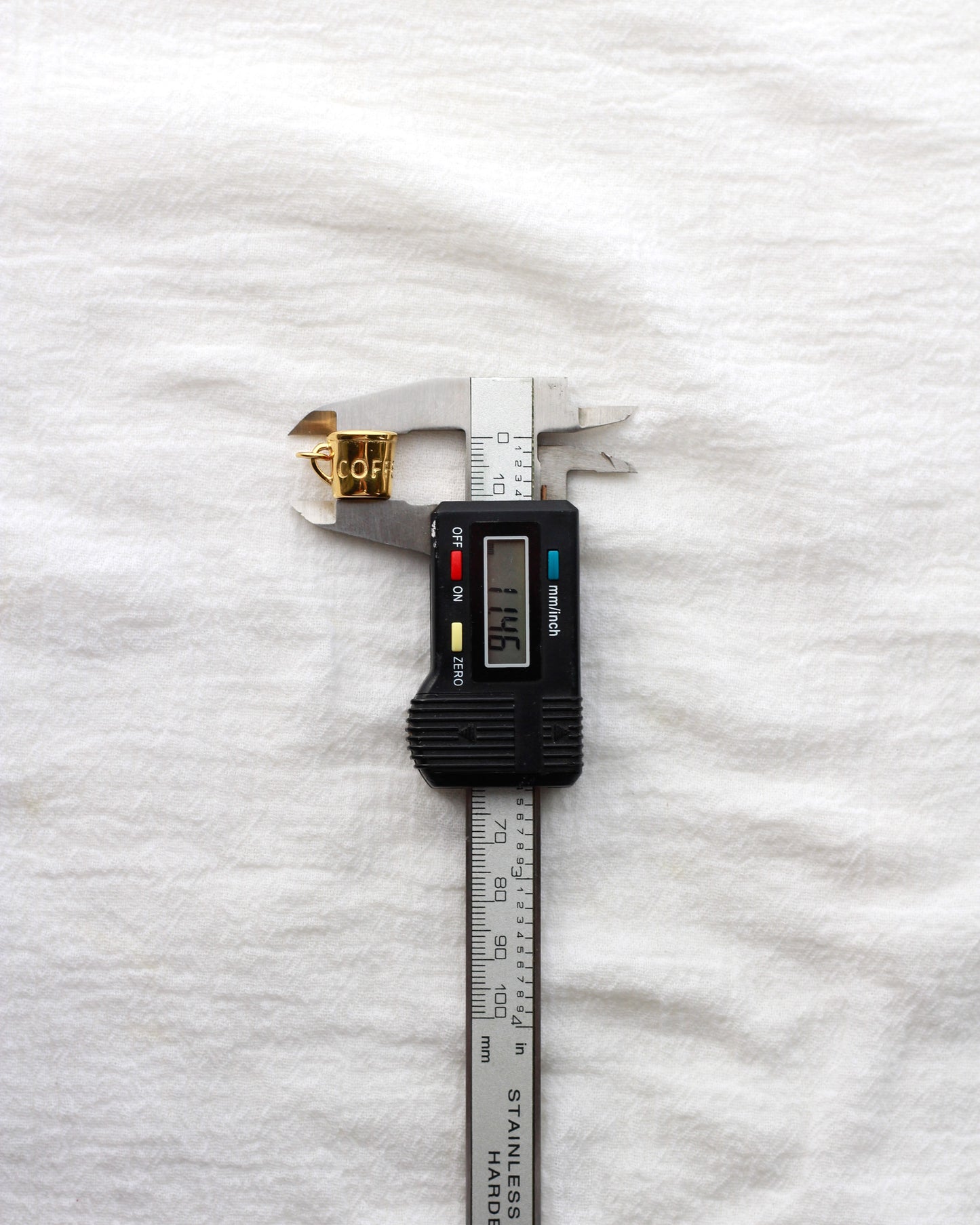 15mm Coffee Mug PVD / Stainless Steel Charm, CH419