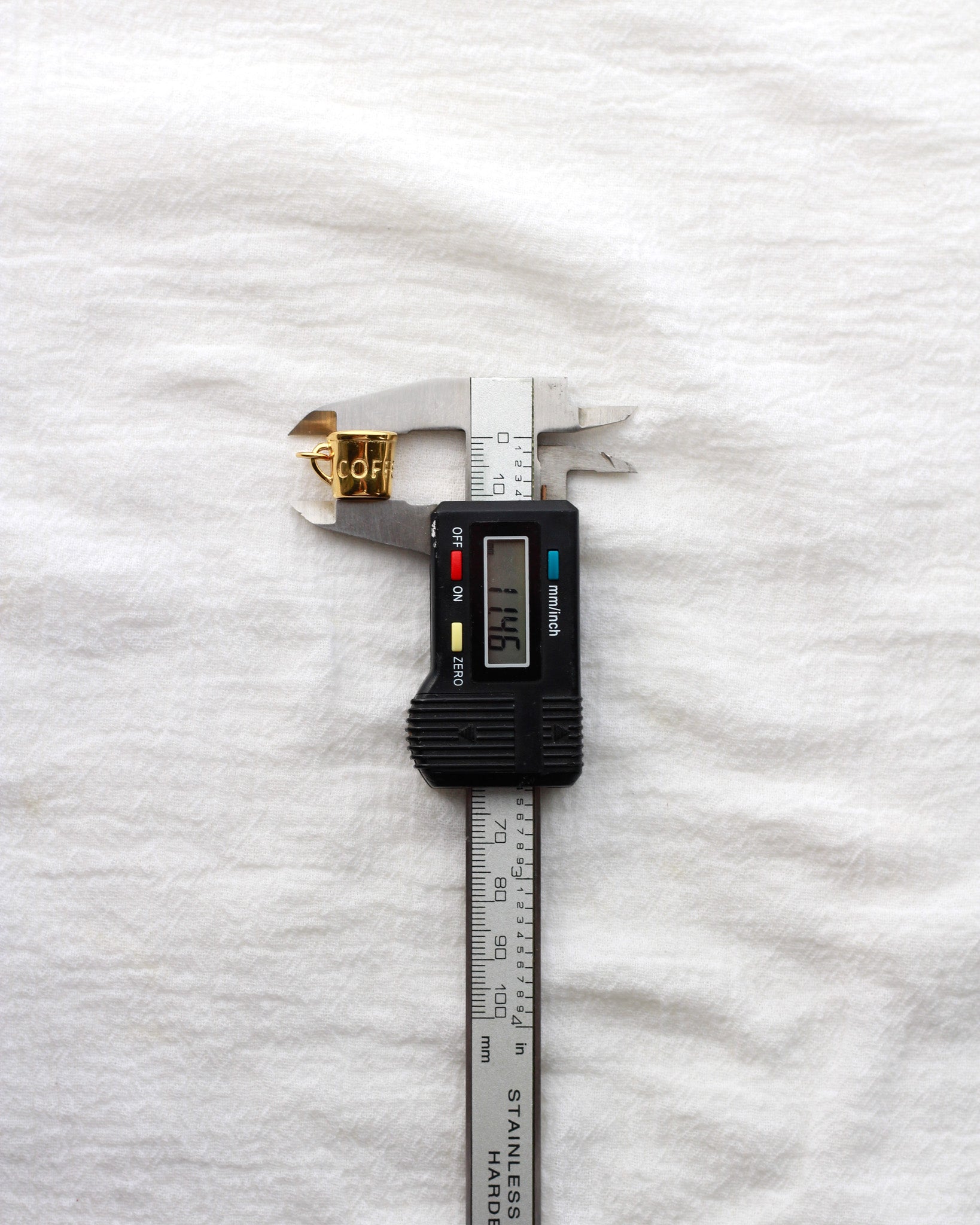 15mm Coffee Mug PVD / Stainless Steel Charm, CH419