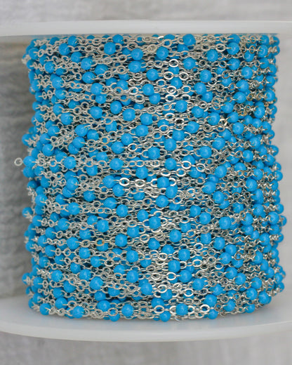 1.7mm Flat Cable Chain with Blue Dots, G74, S74