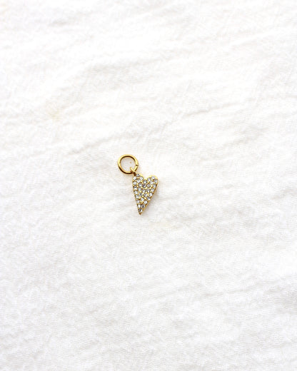 14mm Rhinestone Heart PVD Charm, CH429