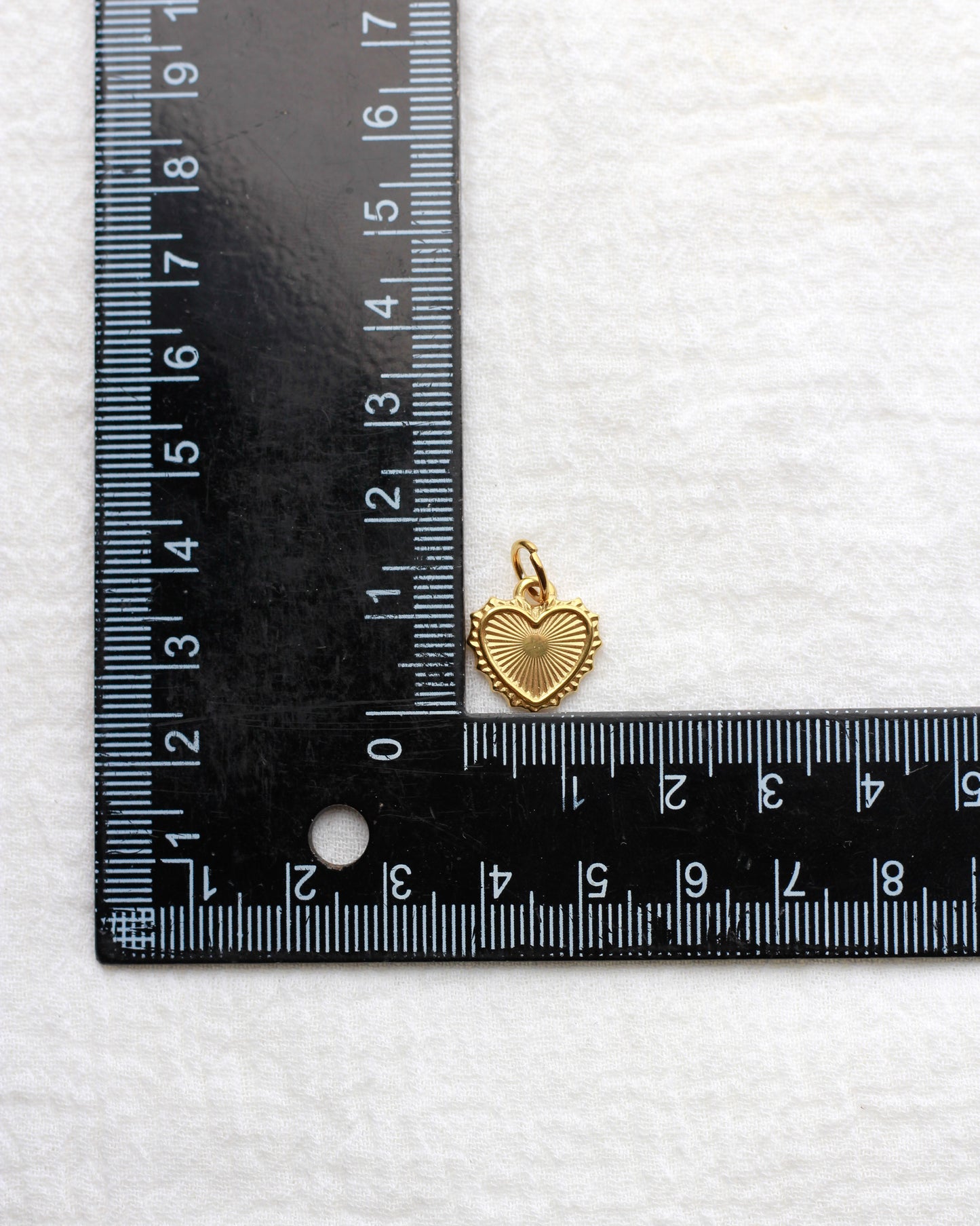 14mm Sunburst Heart PVD Charm, CH426