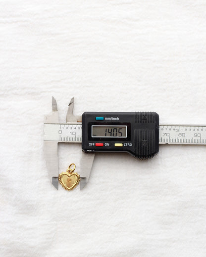 14mm Sunburst Heart PVD Charm, CH426