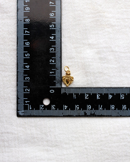 15mm Vintage Heart PVD Charm, CH432
