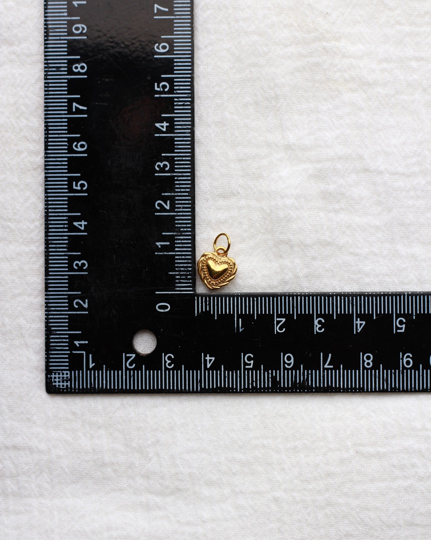 12mm Heart with Rope Outline PVD Charm, CH431