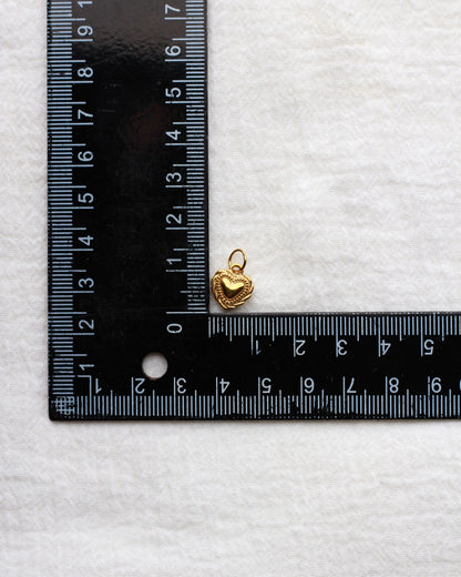 12mm Heart with Rope Outline PVD Charm, CH431