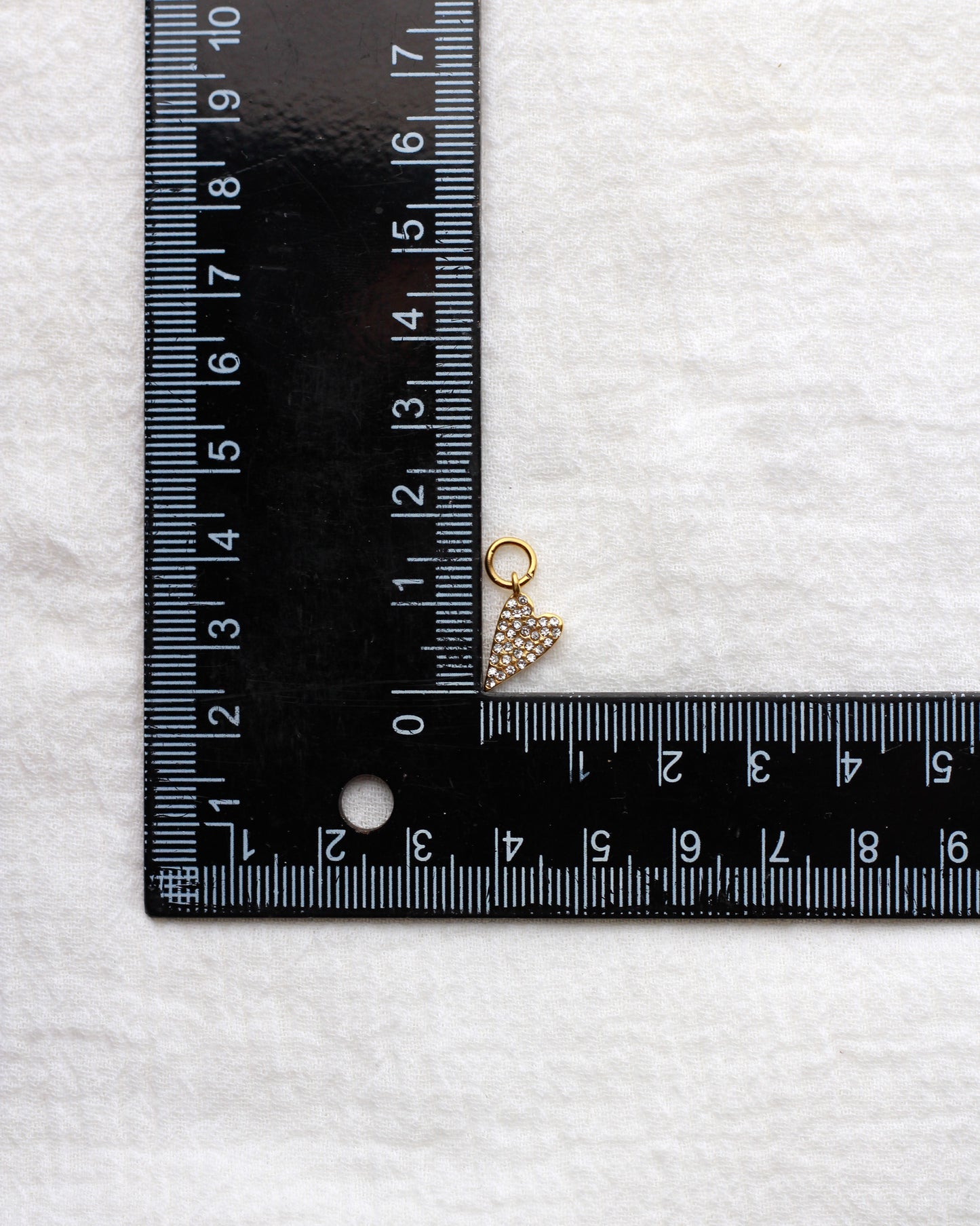 14mm Rhinestone Heart PVD Charm, CH429