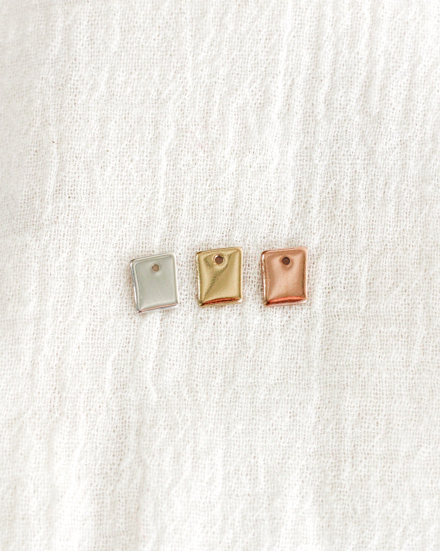 8x6mm Organic Rectangle Blank with One Hole, B55