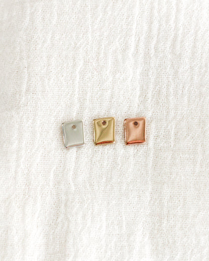 8x6mm Organic Rectangle Blank with One Hole, B55