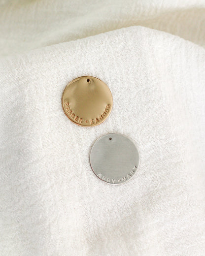 22mm Custom Circle Outer Text Charm, CH194