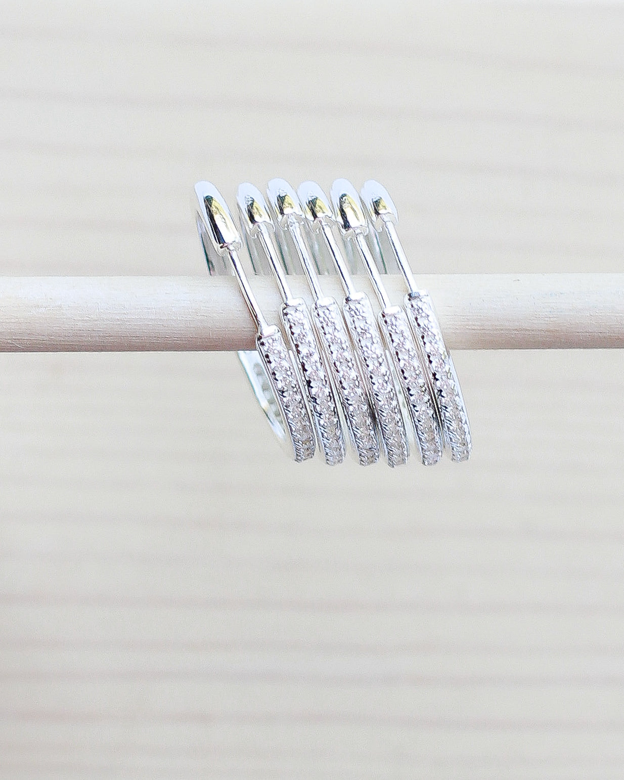 25mm Cubic Zirconia Hoop Earrings, E43